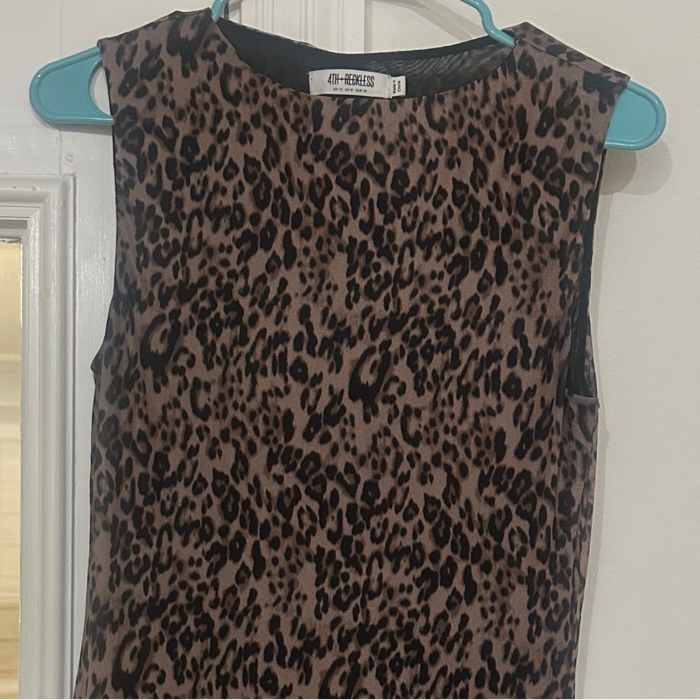 Leopard Print Sleeveless Dress